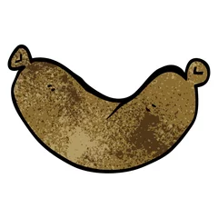 Rolgordijnen cartoon doodle of a sausage © lineartestpilot