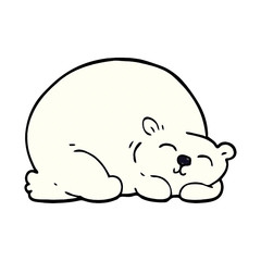 cartoon doodle happy polar bear sleeping