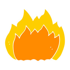 flat color style cartoon fire