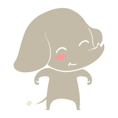 cute flat color style cartoon elephant