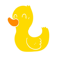 flat color style cartoon duck