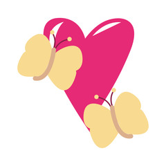 Butterflies on heart