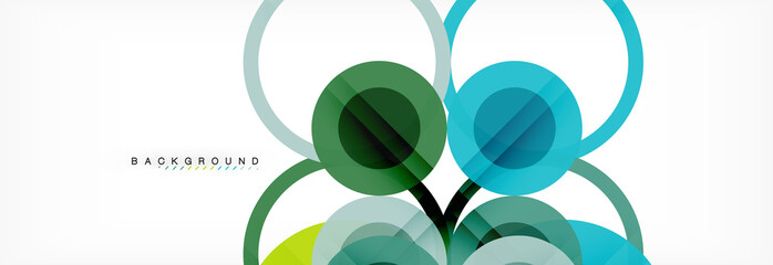 Abstract colorful geometric composition - multicolored circle background
