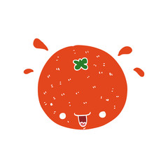 flat color style cartoon orange