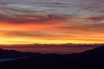 Lever du soleil sur les Vosges