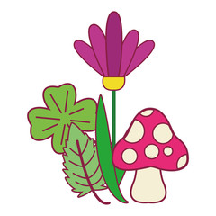 Leaves fungus and flowers