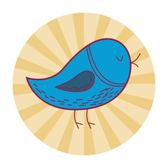 bird cute cartoon round icon