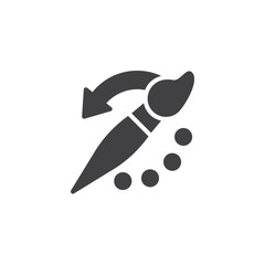 Paint brush rotate tool vector icon. filled flat sign for mobile concept and web design. History tool solid icon. Symbol, logo illustration. Pixel perfect vector graphics
