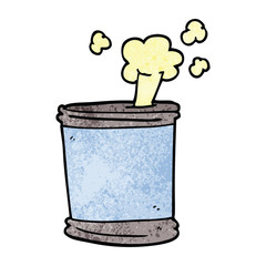 cartoon doodle bursting can of food