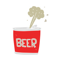 flat color style cartoon beer can