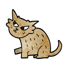 cartoon doodle sly cat