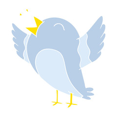 flat color style cartoon bird
