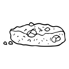 line drawing cartoon choclate chip cookie
