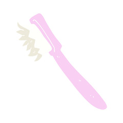 flat color illustration of a cartoon toothbrush
