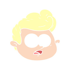 flat color style cartoon male face