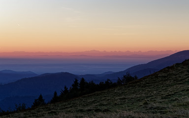 Lever du soleil sur les Vosges