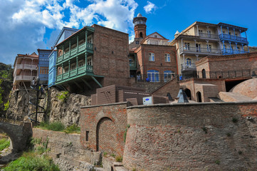 The Abanotubani district in the old city of Tbilisi in Georgia.