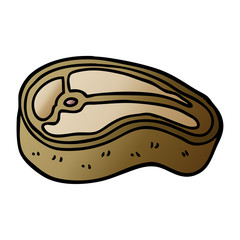 cartoon doodle well cooked meat