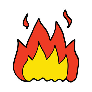 cartoon doodle fire burning