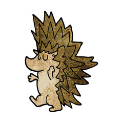cartoon doodle spiky hedgehog