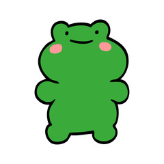 funny cartoon doodle frog