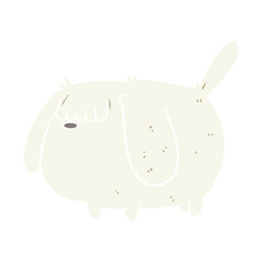 cute funny flat color style cartoon dog