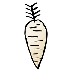 cartoon doodle root vegetable