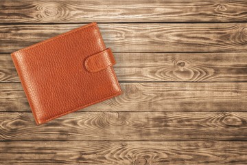 Leather wallet isolated on  background