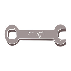 flat color style cartoon spanner