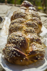 Challah bread with sesame 