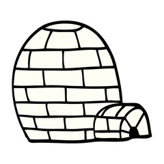 cartoon doodle ice igloo