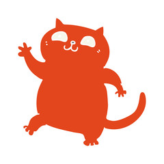 flat color style cartoon cat