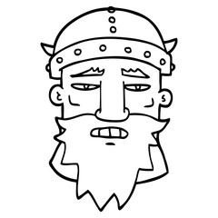 line drawing cartoon viking face