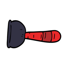 cartoon doodle toilet plunger