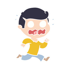 flat color style cartoon man totally stressed out