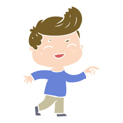 Fototapeta premium flat color style cartoon man laughing
