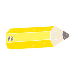 flat color illustration of a cartoon pencil