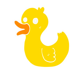 flat color style cartoon quacking duck
