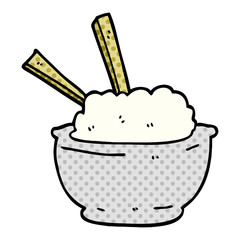 cartoon doodle bowl of rice