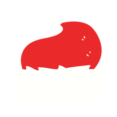 flat color illustration of a cartoon christmas hat