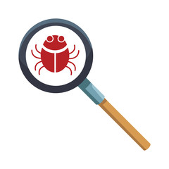 Bug on magnifying glass