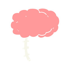 flat color style cartoon brain