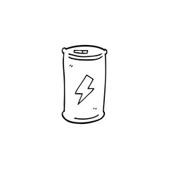 line drawing cartoon energy drink