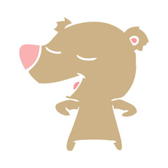 flat color style cartoon bear