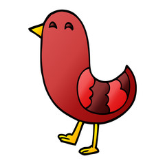 cartoon doodle red bird