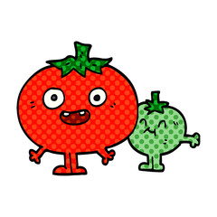 cartoon doodle happy tomatoes