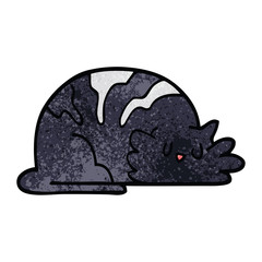 cartoon doodle sleepy cat