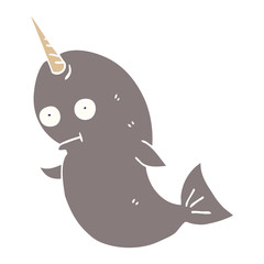 cartoon doodle narwhal © lineartestpilot