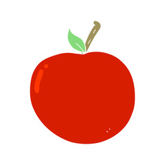 flat color style cartoon apple