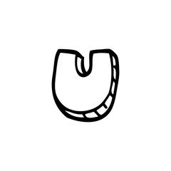 line drawing cartoon letter u © lineartestpilot